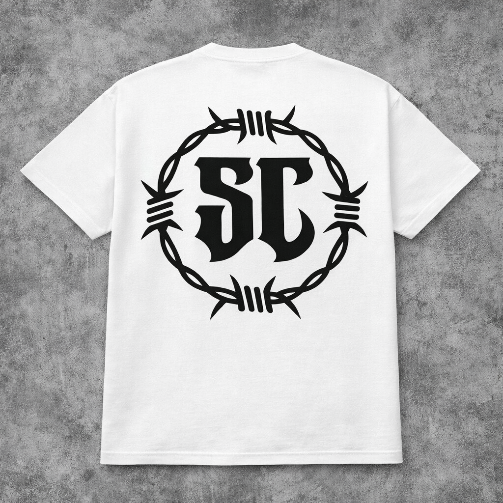 SC barbed wire tee (white)