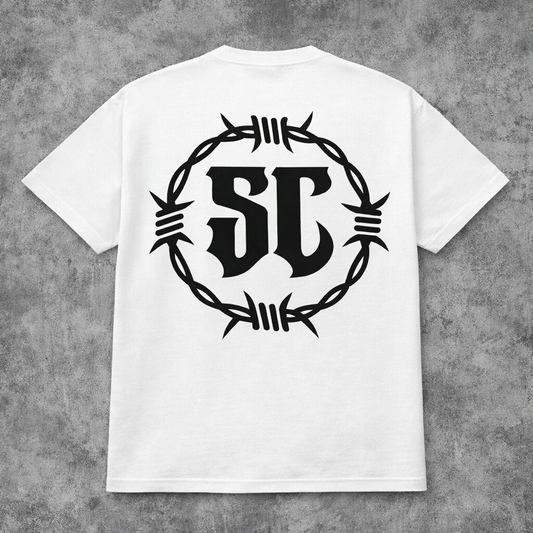 SC barbed wire tee (white)