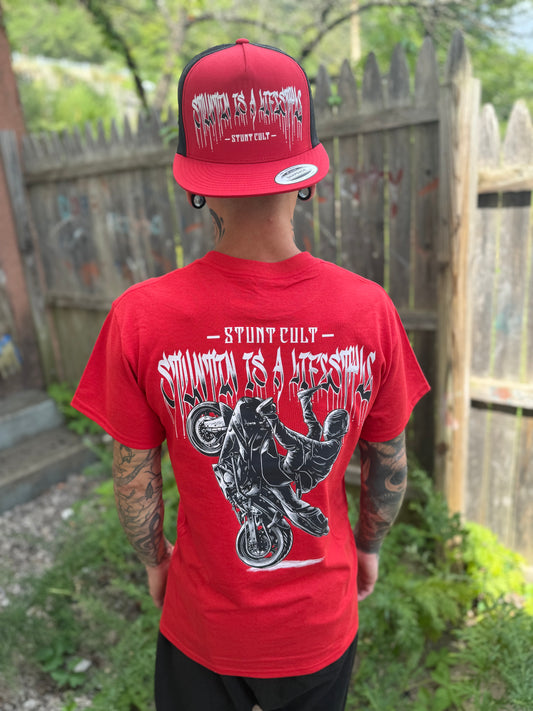 Stuntin is a Lifestyle tee “RED”