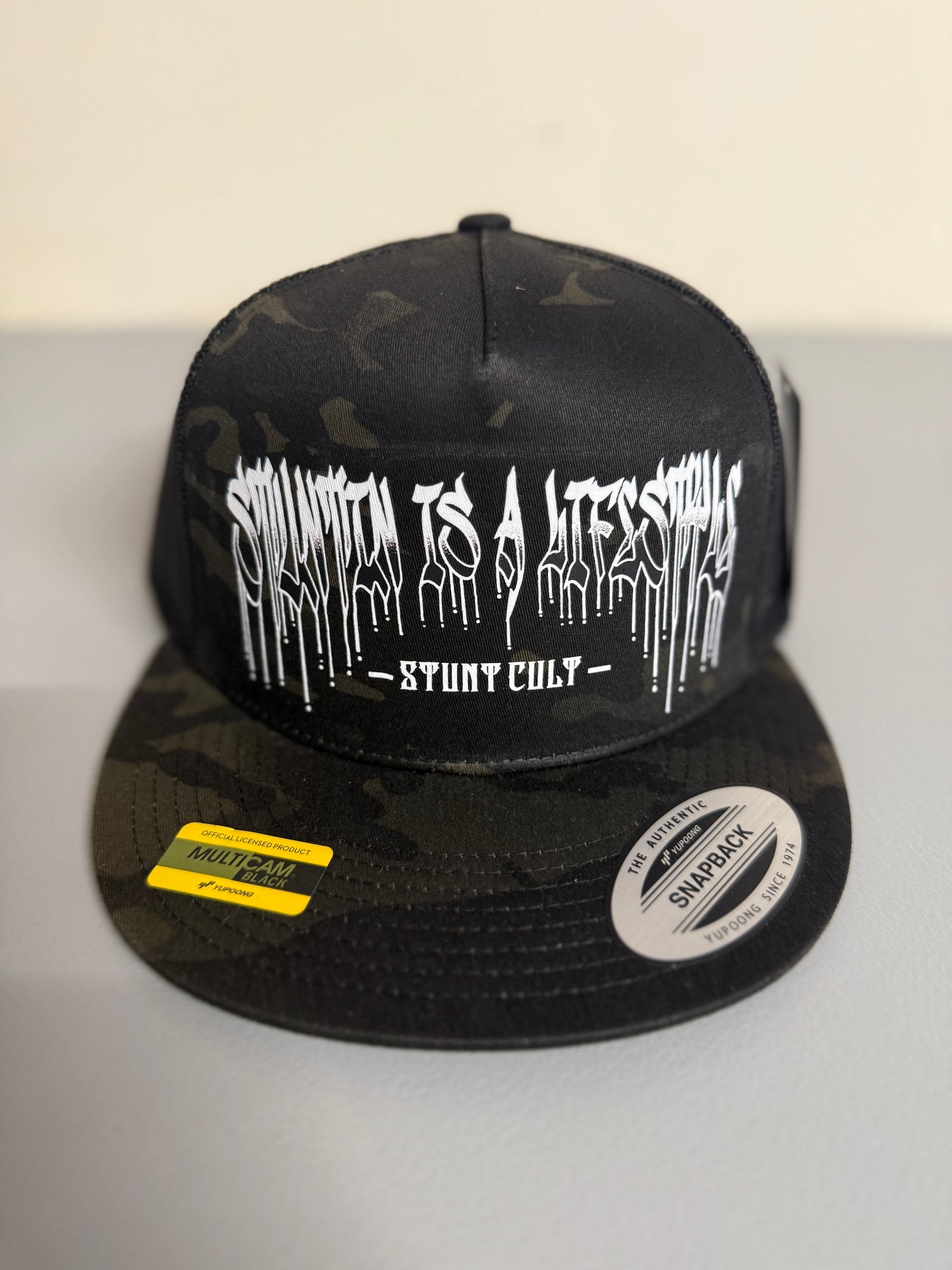 Stuntin is a Lifestyle “camo” SnapBack