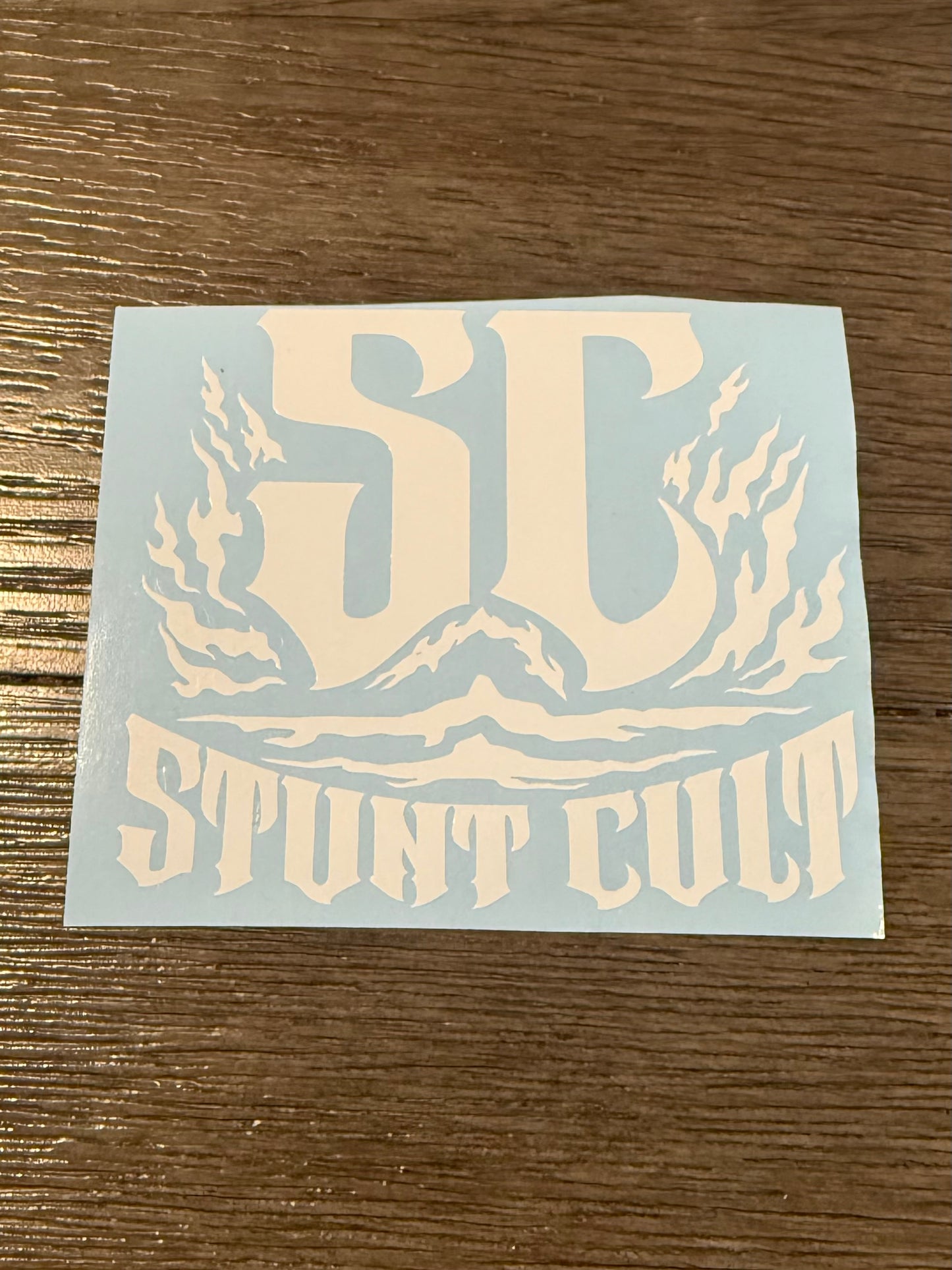 SC flame vinyl sticker 4”